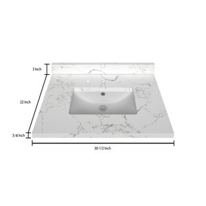 Stock Top 2 CM Carrara White 30.5 In W x 22 In D Bathroom Vanities Outlet