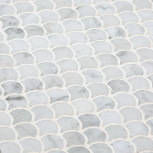 Jeffrey Court Cloudy Daze White 11.2 in x 11.6 in Honed Natural Stone Mosaic Tile Jeffery Court