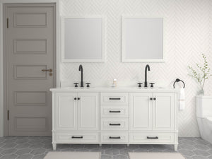 Windsor 71.5 in All Wood Vanity in White - Cabinet Only ER VANITIES
