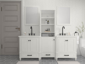 Windsor 84 in All Wood Vanity in White - Cabinet Only ER VANITIES