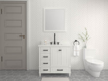 Load image into Gallery viewer, Windsor 35.5 Left Drawers in All Wood Vanity in Bright White - Cabinet Only ER VANITIES