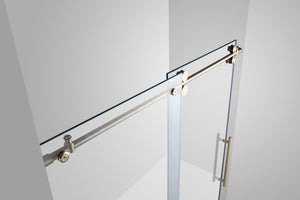 Sofi 60 in. x 79 in. Frameless Rolling Shower Door in Champaign Gold