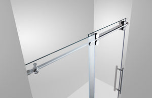 Sofi 60 in. x 79 in. Frameless Rolling Shower Door in Brushed Nickel
