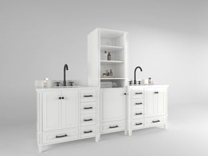 Windsor 96 inch All Wood Vanity in White - Cabinet Only ER VANITIES