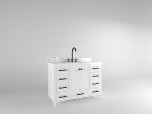 Windsor 47.5 in All Wood Vanity in Bright White - Cabinet Only ER VANITIES