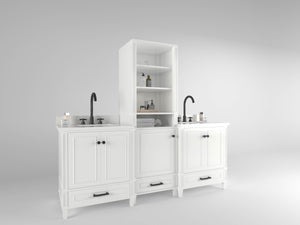 Windsor 84 in All Wood Vanity in White - Cabinet Only ER VANITIES