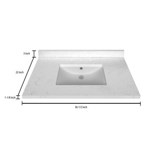 Stock Top 3 CM Carrara White Quartz 36.5 In W x 22 In D Bathroom Vanities Outlet