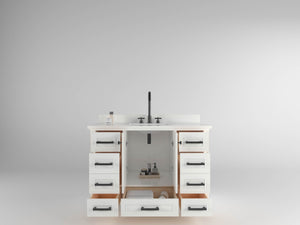 Windsor 47.5 in All Wood Vanity in Bright White - Cabinet Only ER VANITIES