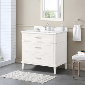 Martha Stewart Exela 36-inch Single Sink Bathroom Vanity in white Renovate for Less Outlet