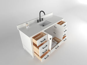 Windsor 60 Single in All Wood Vanity in Bright White - Cabinet Only