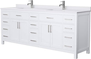 84" Double Beckett Vanity in White - Base Only Wyndham Collection