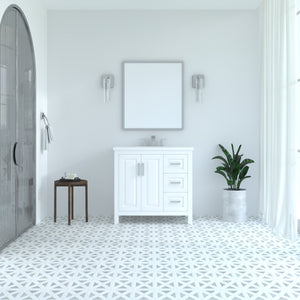 Kennesaw 35.5 inch Bathroom Vanity in White- Cabinet Only Atlanta Vanity & Bathworks