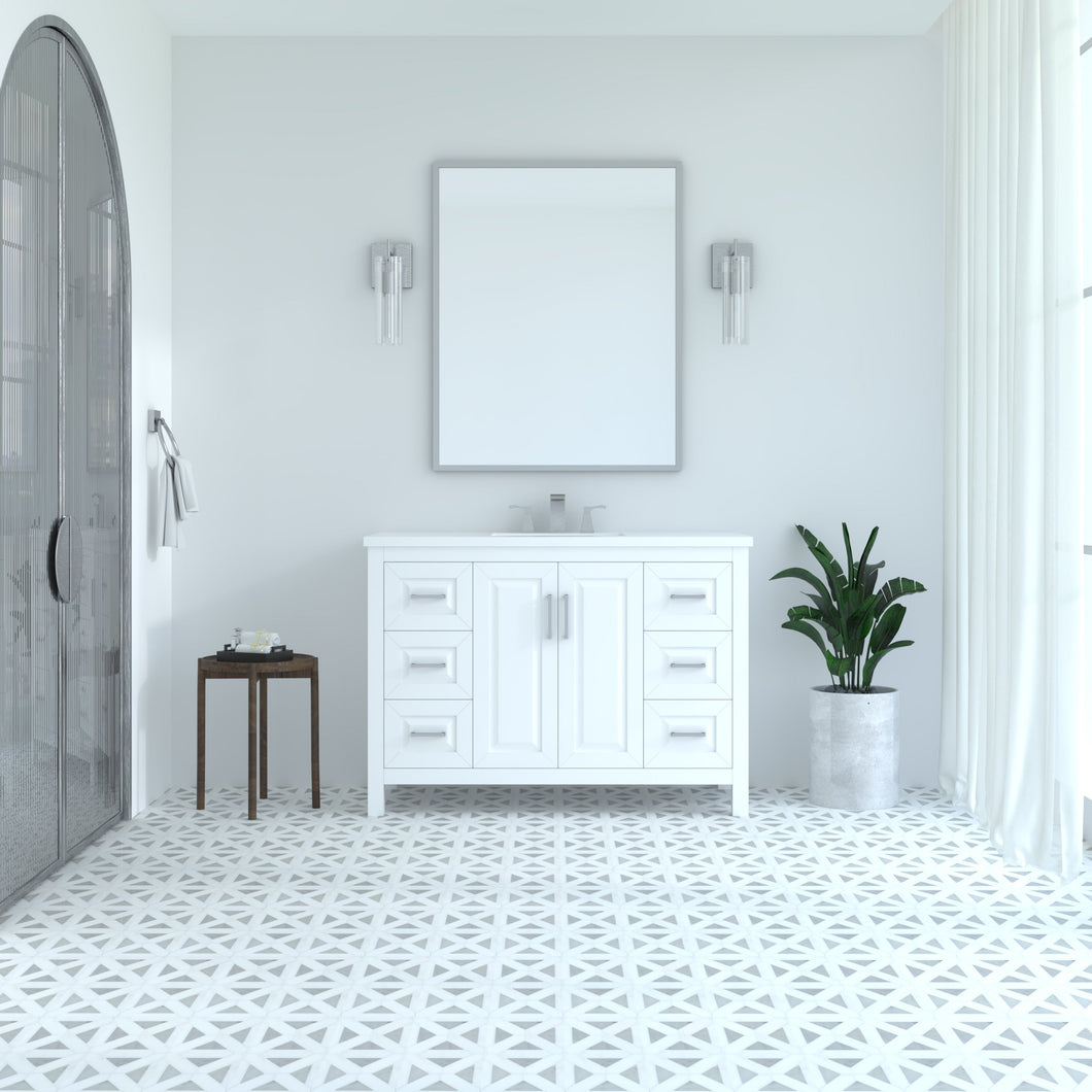 Kennesaw 47.5 inch Bathroom Vanity in White- Cabinet Only Atlanta Vanity & Bathworks