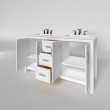 Load image into Gallery viewer, Kennesaw 59.5 inch Double Bathroom Vanity in White- Cabinet Only Atlanta Vanity &amp; Bathworks