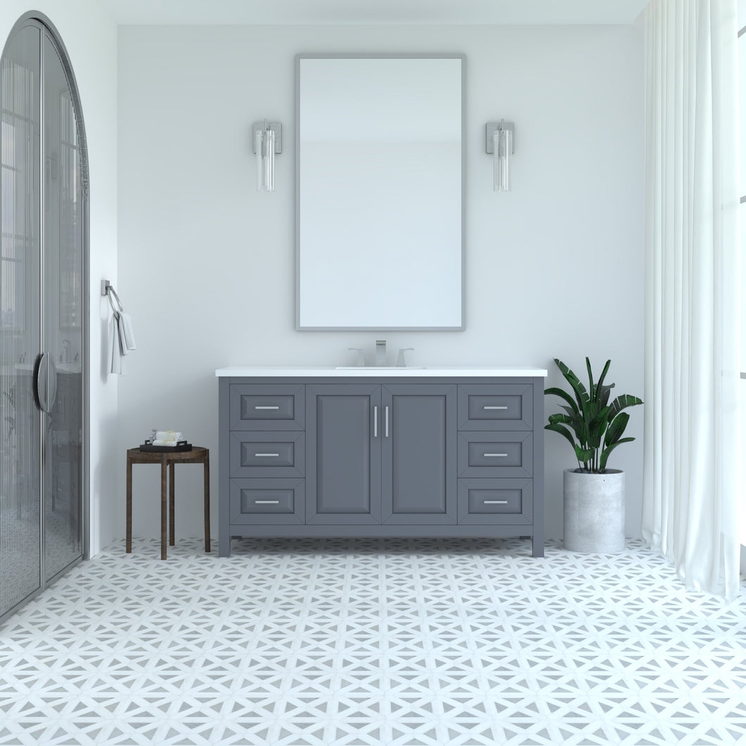 Kennesaw 59.5 inch Single Bathroom Vanity in Charcoal- Cabinet Only Atlanta Vanity & Bathworks