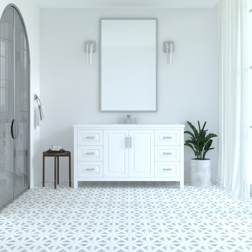 Kennesaw 59.5 inch Single Bathroom Vanity in White- Cabinet Only Atlanta Vanity & Bathworks