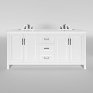 Kennesaw 71.5 inch Double Bathroom Vanity in White- Cabinet Only Atlanta Vanity & Bathworks
