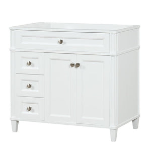 Kensington 35.5 Left Drawers in All Wood Vanity in Bright White - Cabinet Only ER VANITIES