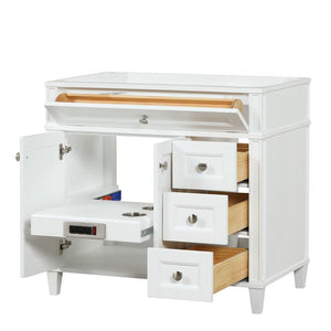 Kensington 35.5 Right Drawers in All Wood Vanity in Bright White - Cabinet Only ER VANITIES