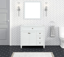 Load image into Gallery viewer, Kensington 35.5 Right Drawers in All Wood Vanity in Bright White - Cabinet Only ER VANITIES