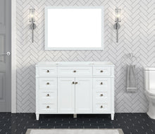 Load image into Gallery viewer, Kensington 47.5 in All Wood Vanity in Bright White - Cabinet Only ER VANITIES