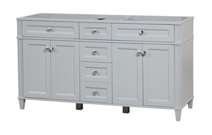 Kensington 59.5 Double in All Wood Vanity in Metal Gray - Cabinet Only ER VANITIES