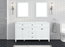 Load image into Gallery viewer, Kensington 59.5 Double in All Wood Vanity in Bright White - Cabinet Only ER VANITIES