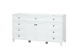 Kensington 59.5 Single in All Wood Vanity in Bright White - Cabinet Only ER VANITIES