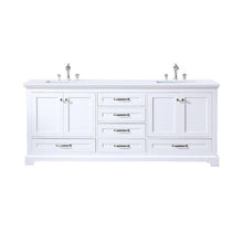 Load image into Gallery viewer, 80&quot; Double Dukes Vanity in White with Quartz Top Lexora