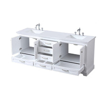 Load image into Gallery viewer, 80&quot; Double Dukes Vanity in White with Quartz Top Lexora