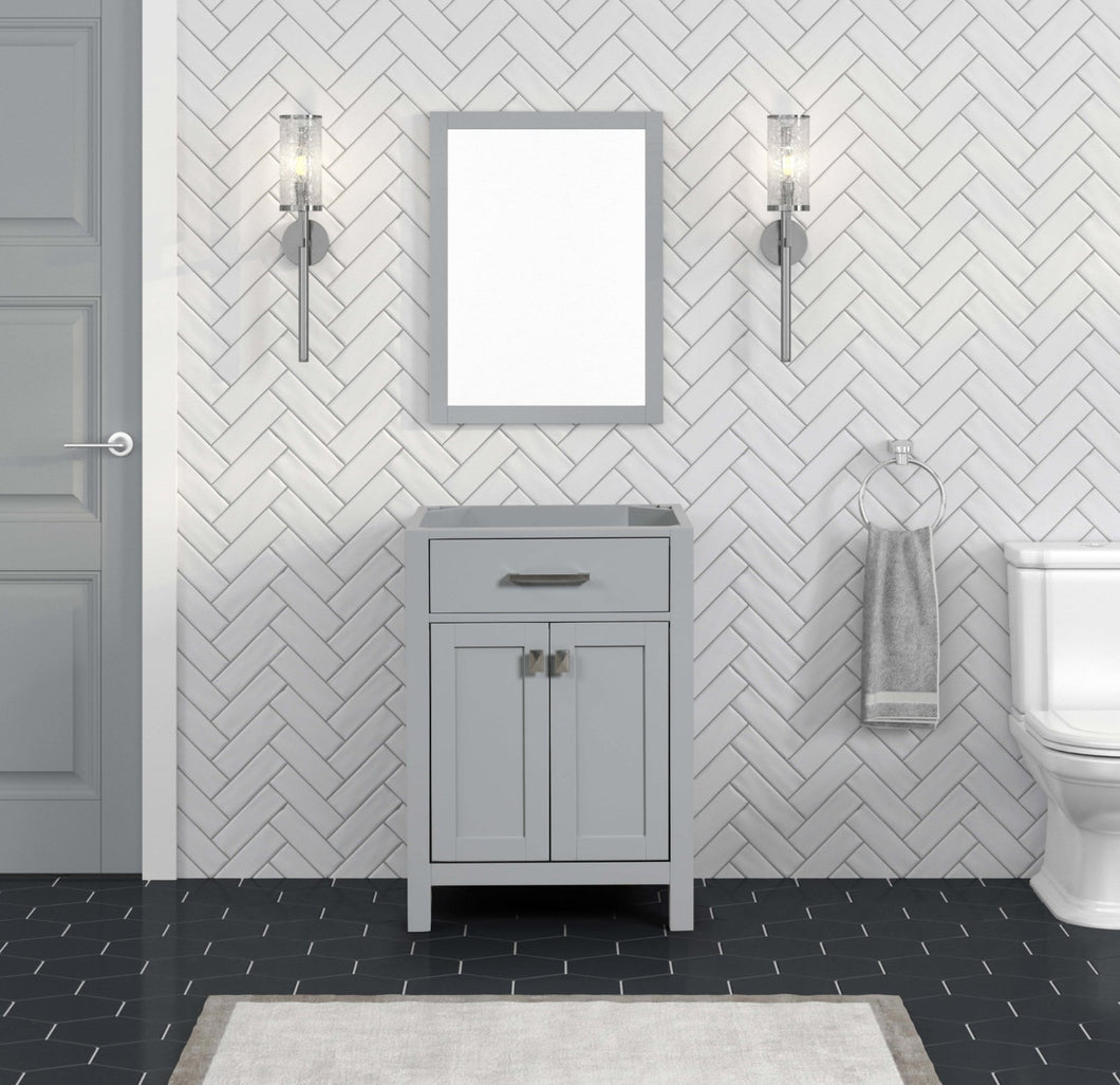 London 24 Inch- Single Bathroom Vanity in Metal Gray ER VANITIES