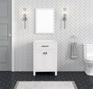 London 24 Inch- Single Bathroom Vanity in Bright White ER VANITIES
