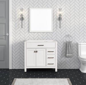 London 35.5 Inch- Single Bathroom Vanity in Bright White ER VANITIES
