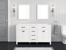 Load image into Gallery viewer, London 59.5 Inch- Double Bathroom Vanity in Bright White ER VANITIES