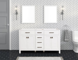 Ethan Roth London 60 Inch- Double Bathroom Vanity in Bright White Ethan Roth