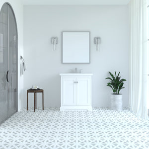 Marietta 29.5 inch Bathroom Vanity in White- Cabinet Only Atlanta Vanity & Bathworks
