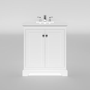 Marietta 29.5 inch Bathroom Vanity in White- Cabinet Only Atlanta Vanity & Bathworks