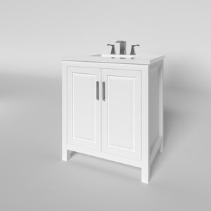 Kennesaw 29.5 inch Bathroom Vanity in White- Cabinet Only Atlanta Vanity & Bathworks