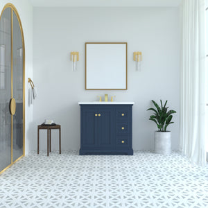 Marietta 35.5 inch Bathroom Vanity in Blue- Cabinet Only Atlanta Vanity & Bathworks