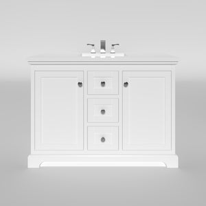 Marietta 47.5 inch Single or Double Bathroom Vanity in White- Cabinet Only Atlanta Vanity & Bathworks
