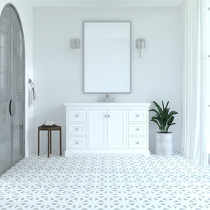 Marietta 53.5 inch Single Bathroom Vanity in White- Cabinet Only Atlanta Vanity & Bathworks