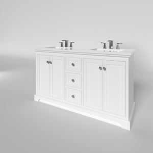 Marietta 59.5 inch Double Bathroom Vanity in White- Cabinet Only Atlanta Vanity & Bathworks