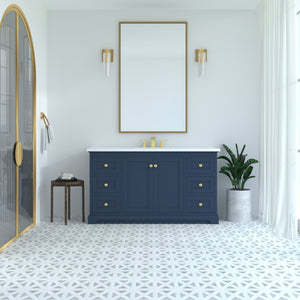 Marietta 59.5 inch Single Bathroom Vanity in Blue- Cabinet Only Atlanta Vanity & Bathworks