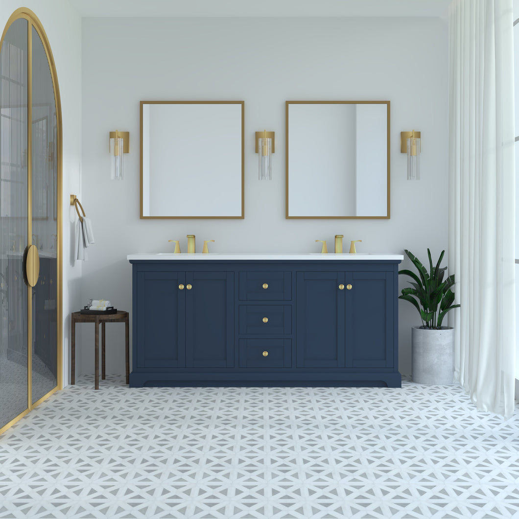 Marietta 71.5 inch Double Bathroom Vanity in Blue- Cabinet Only Atlanta Vanity & Bathworks