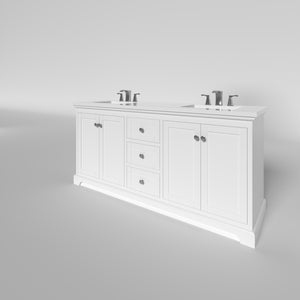 Marietta 71.5 inch Double Bathroom Vanity in White- Cabinet Only Atlanta Vanity & Bathworks