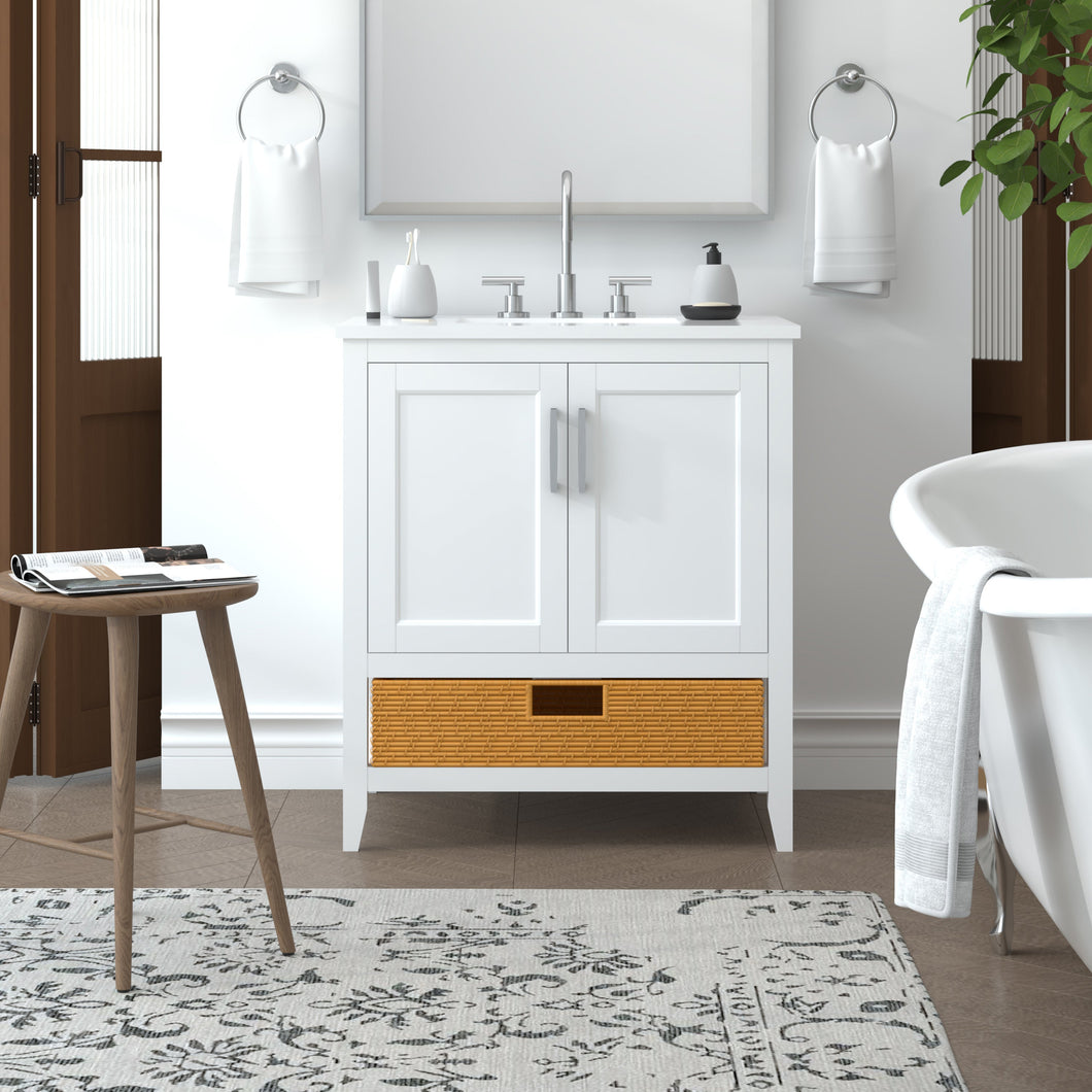 Nearmé New York 29.5 Inch Bathroom Vanity in White- Cabinet Only Nearmé