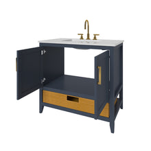 Load image into Gallery viewer, Nearmé New York 35.5 Inch Bathroom Vanity in Blue- Cabinet Only Nearmé