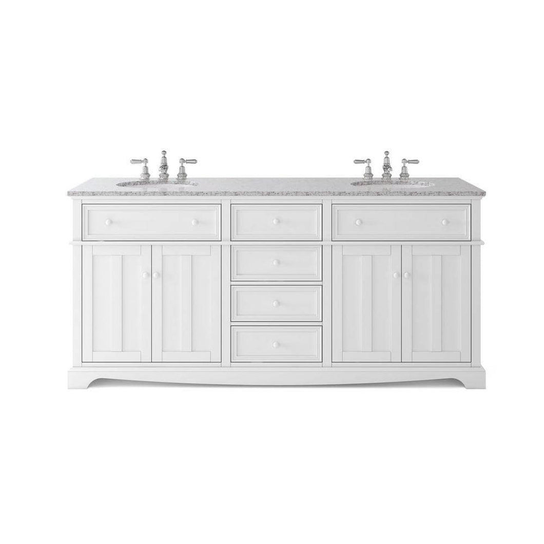 Fremont 72 in. Vanity in White with Granite  Top Home Decorators Collection