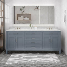 Load image into Gallery viewer, Greeley 72&quot; Double Vanity in Gray with Quartz Top Noble House