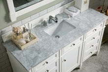 Load image into Gallery viewer, Bathroom Vanities Outlet Atlanta Renovate for LessBrittany 60&quot; Bright White Single Vanity w/ 3 CM Carrara Marble Top